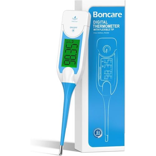 Boncare Oral Thermometer for Adults, 8-Second Fast Reading (Blue)