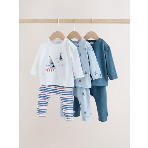 Blue Nautical Baby Top & Leggings 6 Piece Set (0mths-3yrs)