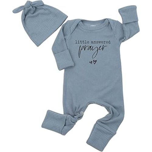 Little Answered Prayer Baby Bodysuit Announcement Romper 0-3 Months Clothes Cute Religious Infant Boys Girls Outfit