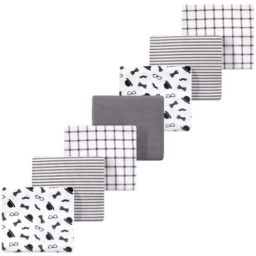 Luvable Friends Little Treasure Flannel Receiving Blankets 7pk, Dapper Lad