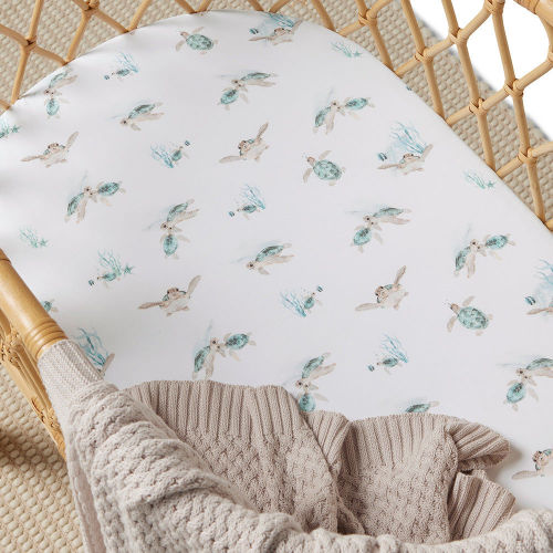 Snuggle Hunny Turtle Organic Bassinet Sheet / Change Pad Cover