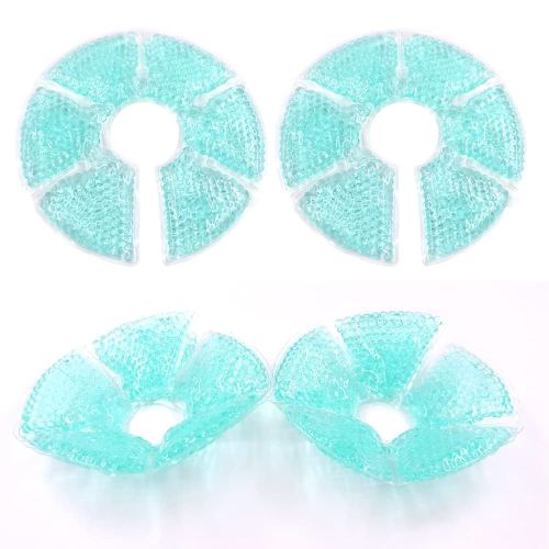 Breast Therapy Ice Packs, Hot and Cold Breast Pads, Breastfeeding Essentials Large Gel Bead Packs for Moms, 2 Pack