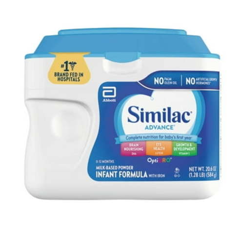 Similac Advance Powder Baby Formula With Iron, Has DHA & Lutein, 20.6-oz Tub