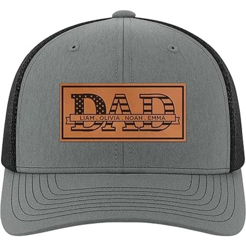 Personalized Gifts for Men - Custom Dad Hat with Kids Names - Snapback Mesh Back Cap Gifts for Father, New Grandpa, Girl Dad, Boy Papa, Father to Be - Gift for Anniversary, or Father’s Day