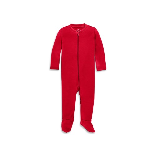 Baby Organic Zip Footie In Solid