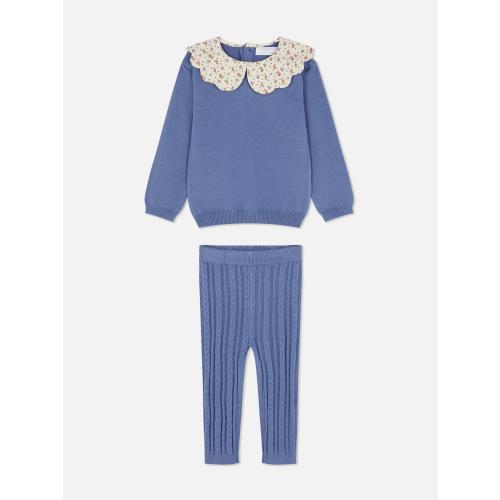 0-36mths | Floral Collared Sweater and Leggings Set