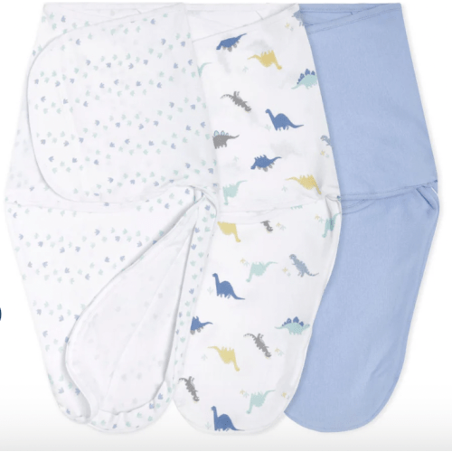 aden + anais dino-rama essentials easy swaddle wrap quick change 3 pack TOG 1.0 | Color: Dino-Rama