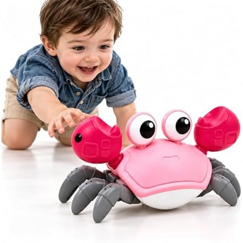 Tummy Time Crawling Crab Toy, Walking & Dancing Learning Toy
