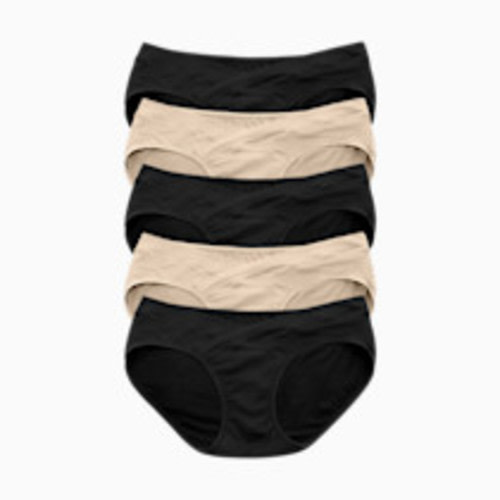 Kindred Bravely Under-the-Bump Maternity Bikini Underwear (5-Pack) - Neutrals, Medium