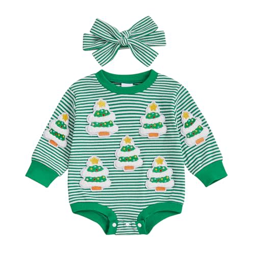 MERSARIPHY Baby Christmas Clothes Newborn Boy Girl Santa Sweatshirt Romper | My First Christmas Baby Girl Outfit,Newborn Baby Boy Christmas Outfit,Baby Romper Tops Fall Winter Outfits 3 6 12 18 Months