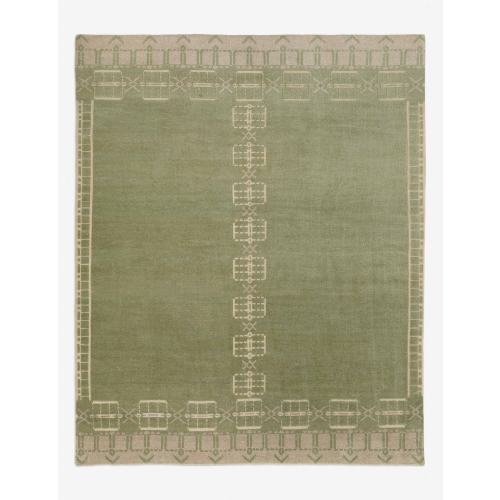 Green Turkish Vintage Hand Knotted Rug, Modern Contemporary Wool Area Rug, Handmade Indian Carpet, Large Living Room Rug, Bedroom Rug,