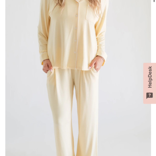 Women's Button Up Set In Butter Yellow