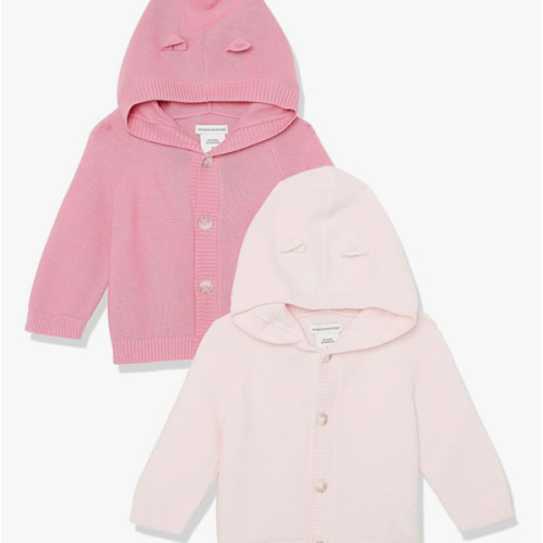 Amazon Essentials Unisex Babies' Hooded Sweater, Pack of 2