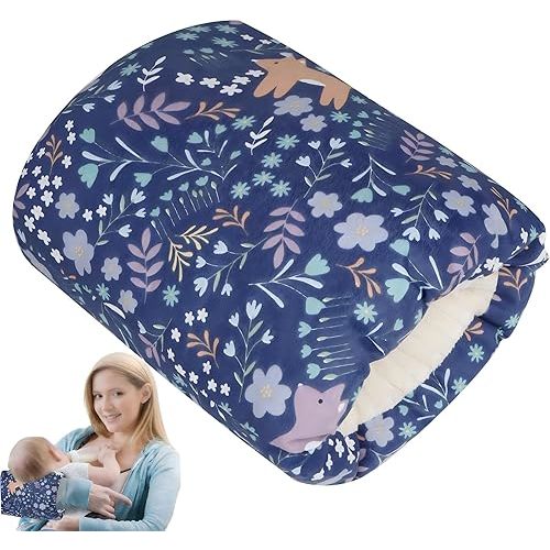 Baby Feeding Arm Pillow,Nursing Arm Pillows for Breastfeeding，Soft Cotton for Newborn, More Support for Mom and Baby,Portable and Washable,Ergonomic Nursing Essentials（Blue Fox）