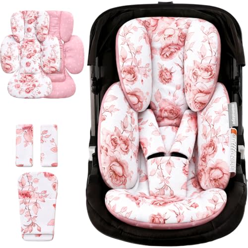 mamatepe Infant Car Seat Insert | Preemie to Toddler, Reversible, Head Body Support, Fits Stroller, Swing, Bouncer