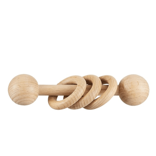 Natural Wood Baby Rattle: Classic Montessori Toy