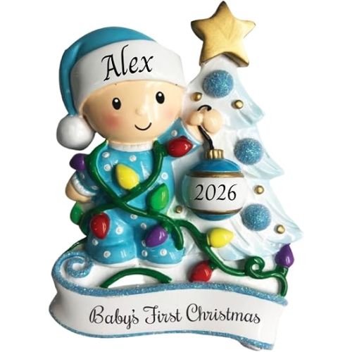 Lydia Gifts Baby Boy Decorating Tree Baby's First Christmas Ornament