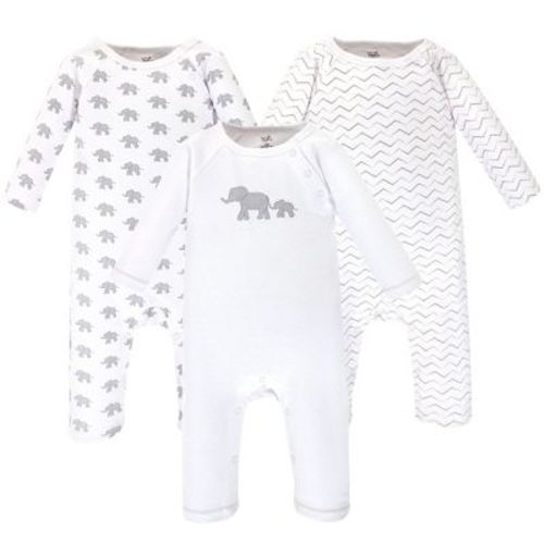 Touched by Nature Baby Organic Cotton Coveralls 3pk, Marching Elephant