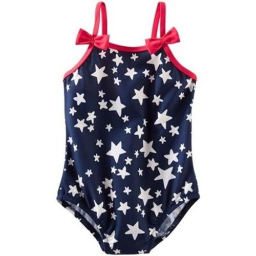 OshKosh B'Gosh Newborn Girls' One-Piece Swimsuit, Navy/Red-Stars, 3 Months