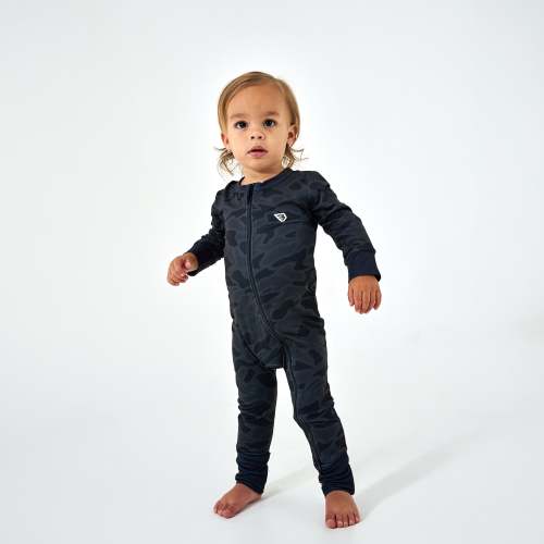 Black Camo Baby Zip Up | Outdoor Infant Gift | BURLEBO