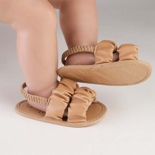 Infant Baby Girls Summer Sandals with Flower Soft Sole Newborn Toddler First Walker Crib Dress Shoes 0-18Months