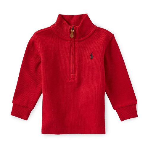 Ralph Lauren Baby Boys Long-Sleeve Estate-Rib Quarter-Zip Pullover