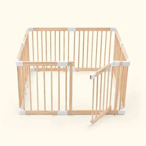 HARPPA Wooden Baby Gate Playpen (43.3 x 43.3 x 24 inches)