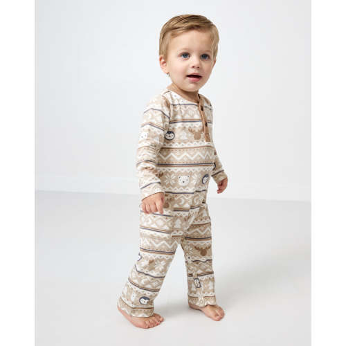 Frosty Fair Isle Henley Romper | Little Sleepies