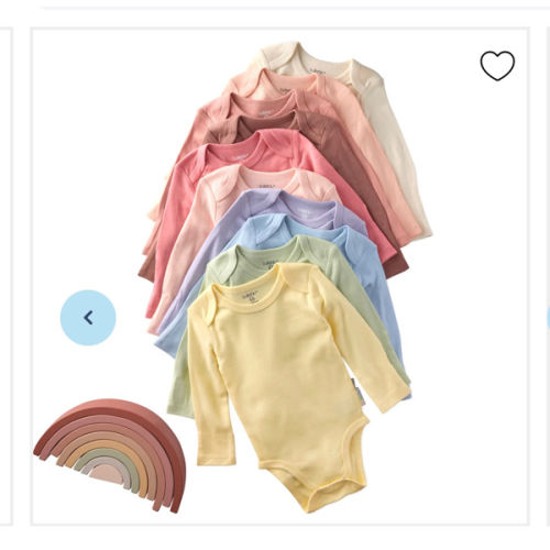 BLAKE 10-Pack Long Sleeve Bodysuit - 6-9 Mo - Sunset Hazs
