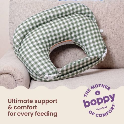 Boppy Complete Nursing Pillow - Green Gingham Check