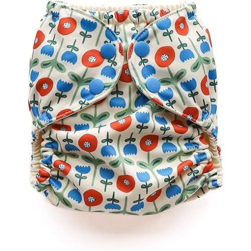 Esembly Cloth Diaper Cover, Poppies, Size 2 (18-35lbs)