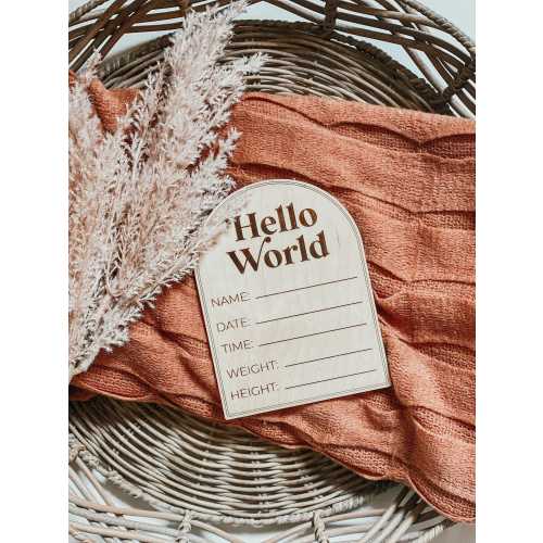 Hello World birth announcement | Arched Birth Announcement | wooden milestones | Milestones | Baby shower Gift | Baby Name Sign | Pregnancy