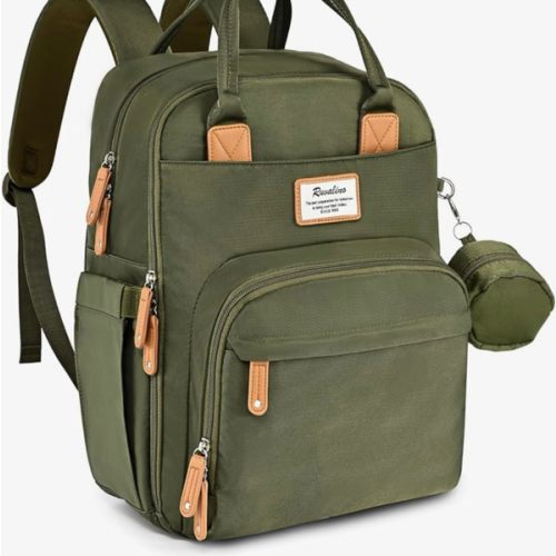 RUVALINO Diaper Bag Backpack - Multifunction Travel Back Pack Maternity Baby Changing Bags, Diaper Changing Totes, Large Capacity, Waterproof and Stylish, Baby Travel Essential, Army Green