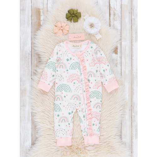 Rainbow Dreams Ruffle Sleeper Pajamas