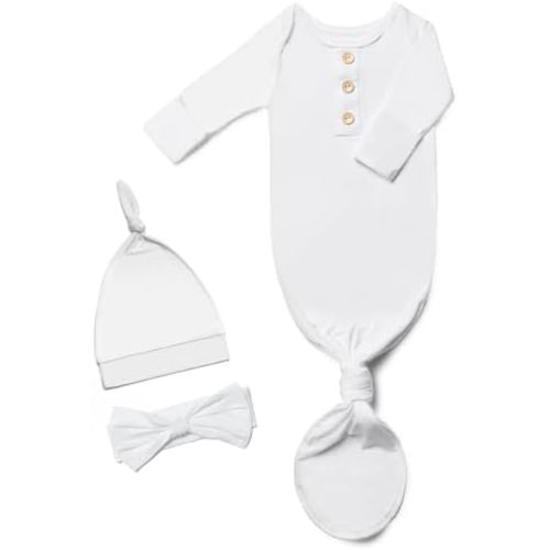 Infant Newborn Baby Knotted Gown, Sleepwear Romper Newborn Essentials Outfits Perfect for Newborn Boys and Girls Photography