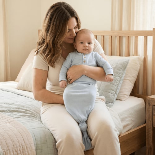 Knotted Gown Bashful Blue Rib