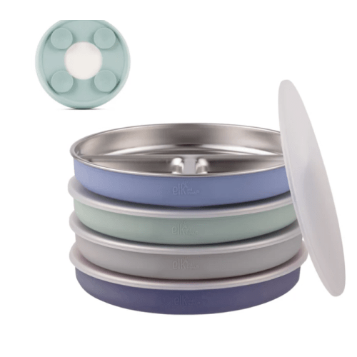 7.8" Stainless Steel Divided Plates with Suction Sleeve