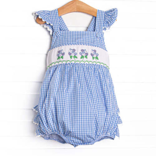 Hydrangea Honey Smocked Bubble, Blue – Stitchy Fish