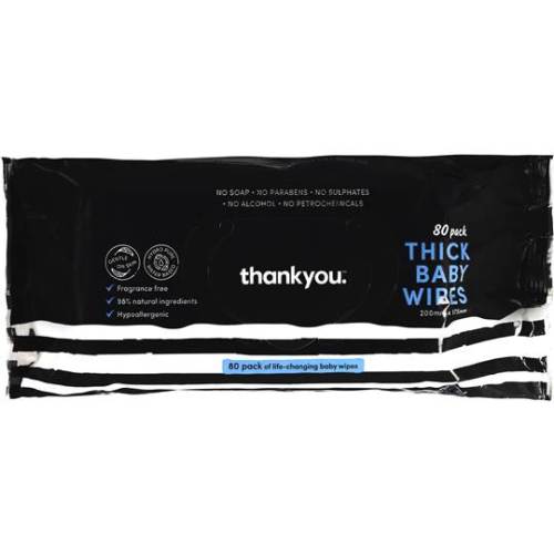 Thankyou. | Thick Baby Wipes 80 pack