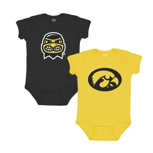 Little King NCAA Bodysuit 2 Pack Short Sleeve-100% Cotton-Infant Sizes 0-3M 6M 12M 18M