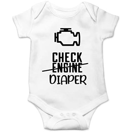 CBTwear Check Engine - Baby Clothes - Funny Newborn Bodysuit Outfits for Boys and Girls
