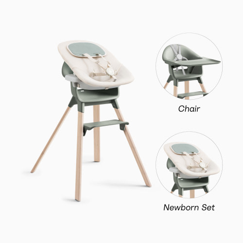Stokke Clikk High Chair - Glacier Green, Clikk High Chair + Newborn Set