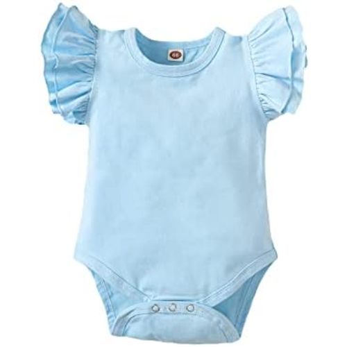 Baby Girl Solid Color Romper Infant Ruffle Sleeve Bodysuit One Piece Outfit Toddler Jumpsuit clothes