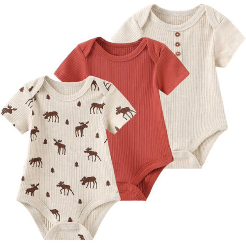 Baby Bodysuit Boy Girl Clothes Soft Newborn Infant Outfit Short Sleeve Romper