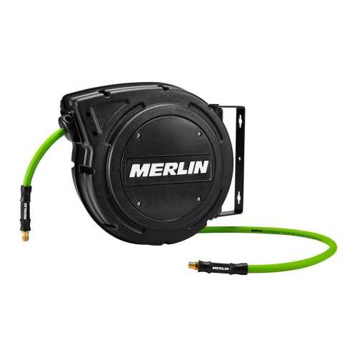 3/8 in. x 50 ft. Heavy Duty Enclosed Retractable Air Hose Reel, PVC/Rubber Hybrid Hose, 1/4 in. NPT Fittings