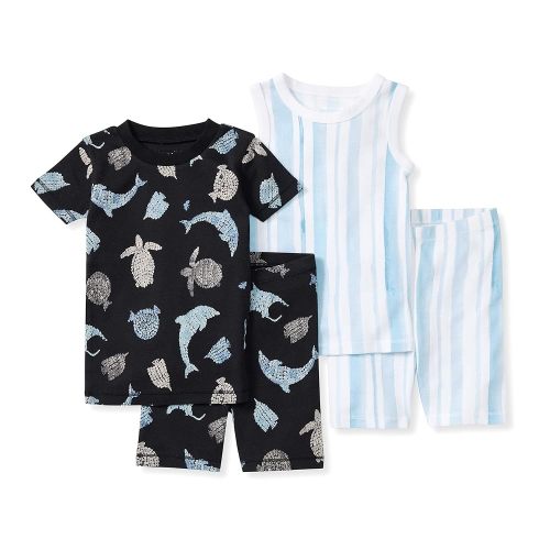 Burt's Bees Baby Baby Boys' Pajamas, Sleeve Tee and Shorts 2-Piece Pj Set, 100% Organic Cotton