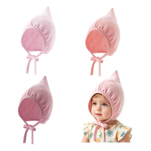 Newborn Baby Hospital Hat Soft Cotton Infant Pointed Hat with Adjustable Tie Cute Beanie Cap for Baby Boys Girls