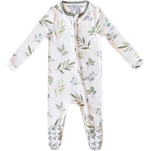 Haven Copper Pearl Zip-Up Footie Baby Pajamas: Ultra-Soft Boys & Girls Pajamas, Premium Knit Fabric in Stylish Prints, Tag-Free with Two-Way Zipper, Newborn to 24 Months