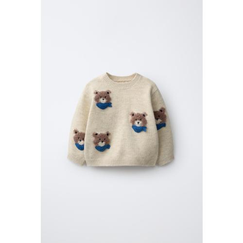 BEAR EMBROIDERED KNIT JUMPER - Light beige | ZARA United States