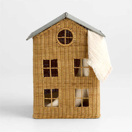 Kids House Hamper with Roof Lid